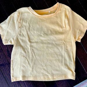 Yellow cropped tee from pacsun